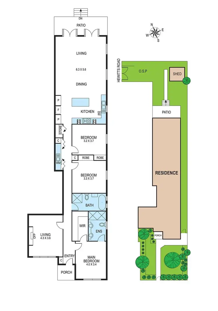Floorplan of Homely semi-detached listing, 366 Neerim Road, Carnegie VIC 3163