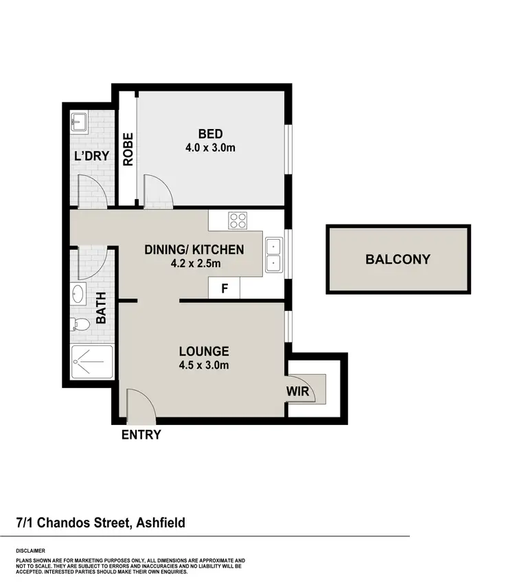 Floorplan of Homely unit listing, 7/1 Chandos Street, Ashfield NSW 2131