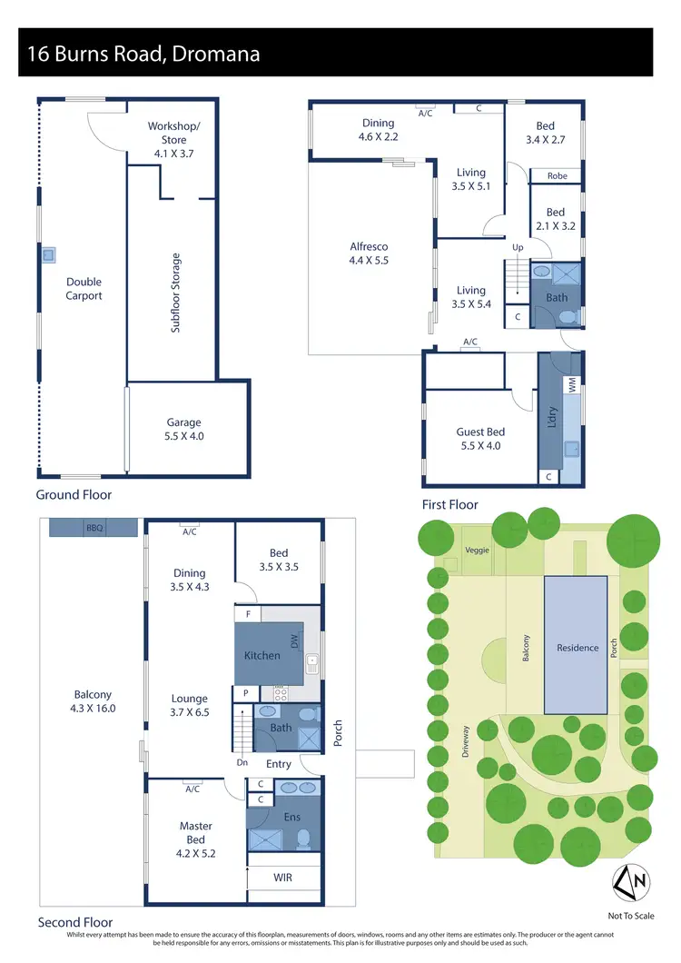 Floorplan of Homely house listing, 16 Burns Road, Dromana VIC 3936