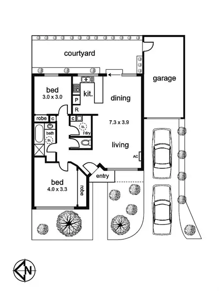 Floorplan of Homely villa listing, 2/20 Avoca Crescent, Pascoe Vale VIC 3044