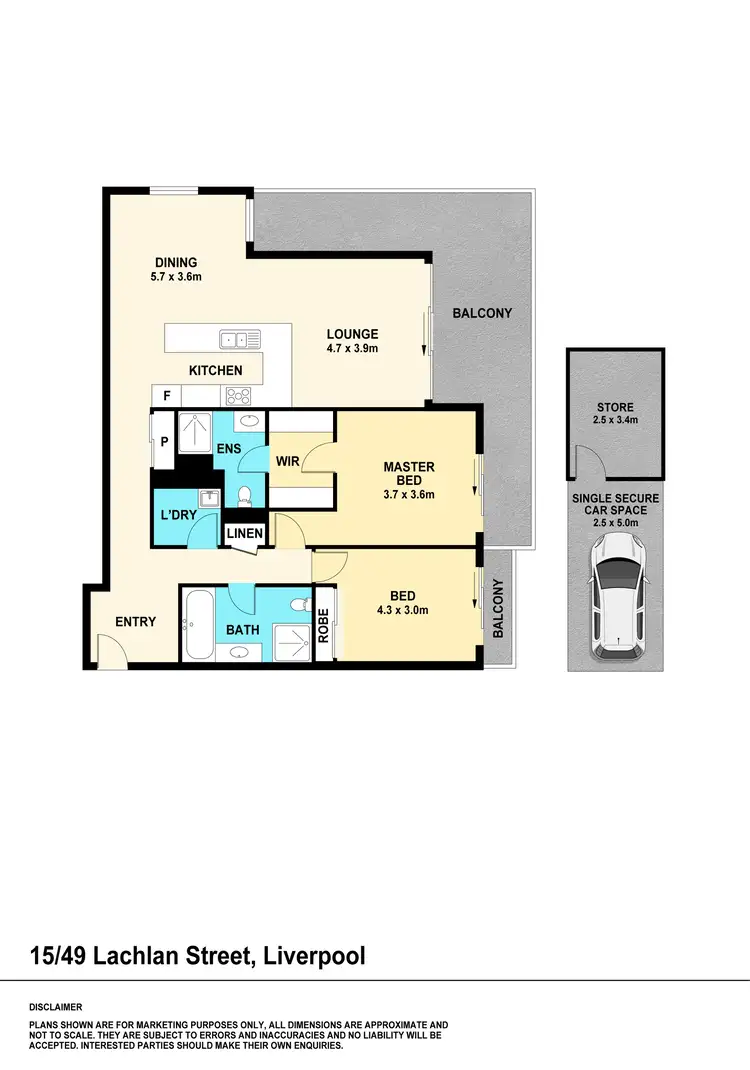 Floorplan of Homely unit listing, 15/49 Lachlan Street, Warwick Farm NSW 2170