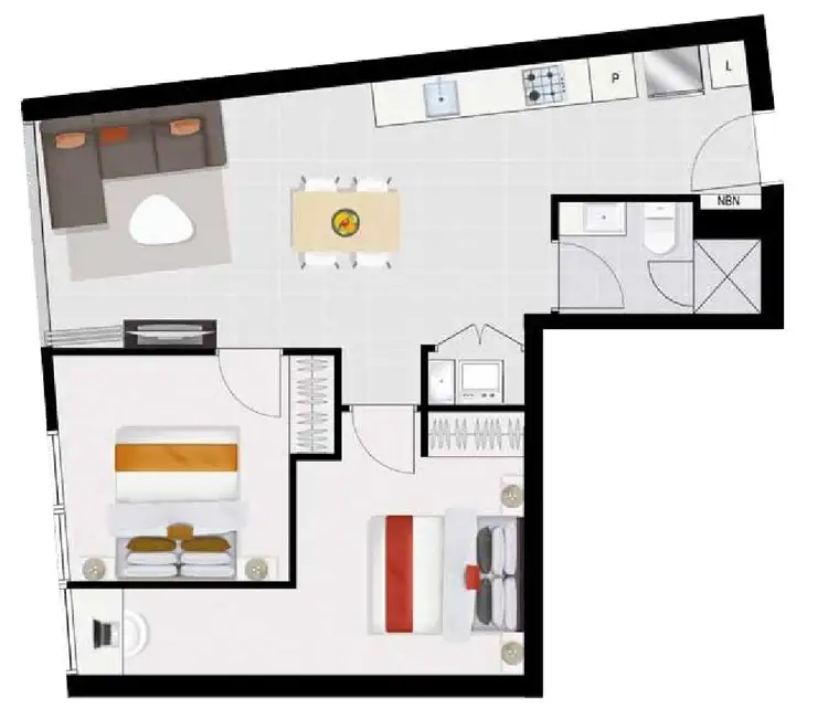Floorplan of Homely apartment listing, 21103/37 Kyabra St, Newstead QLD 4006