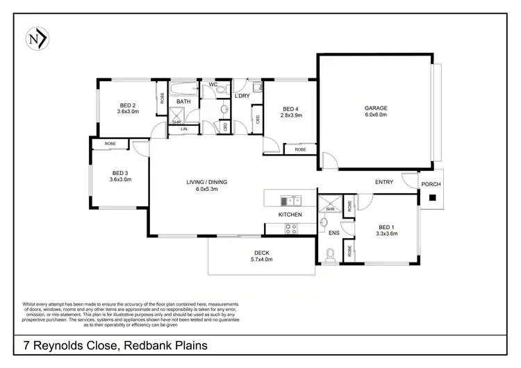 Floorplan of Homely house listing, 7 Reynolds Close, Redbank Plains QLD 4301