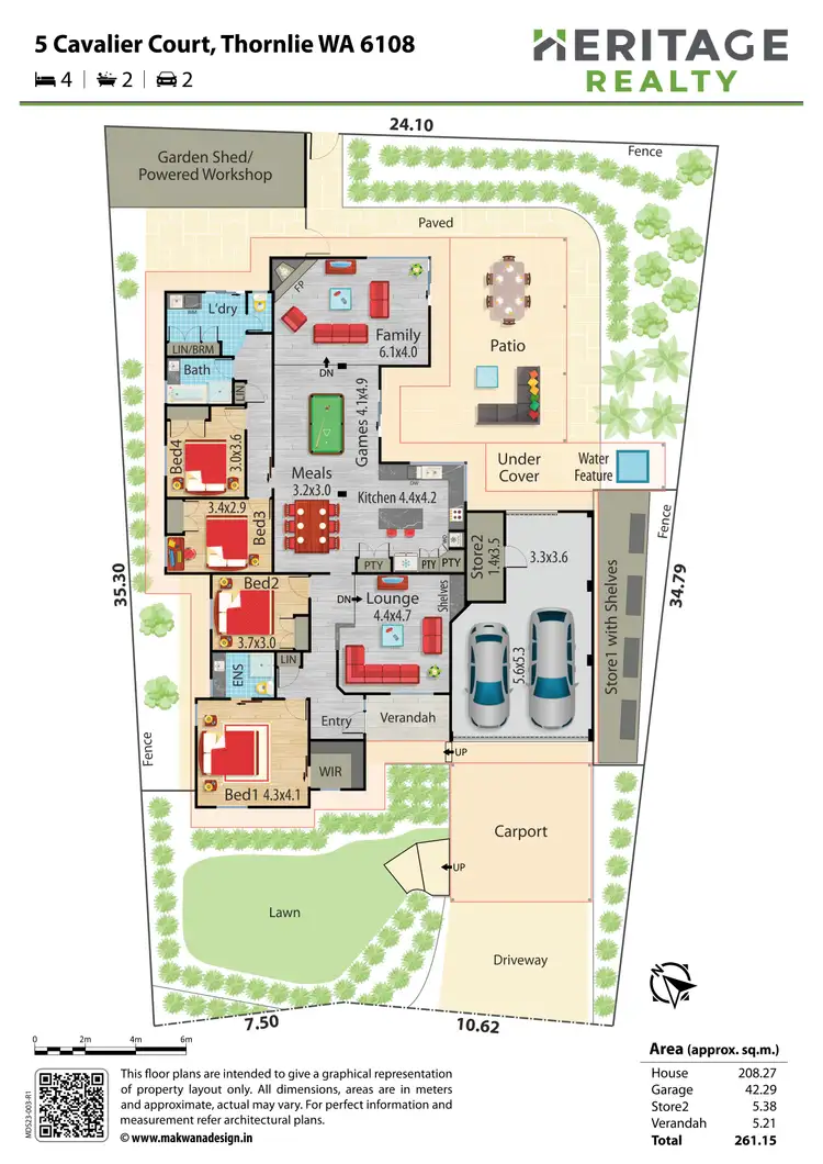 Floorplan of Homely house listing, 5 Cavalier Court, Thornlie WA 6108