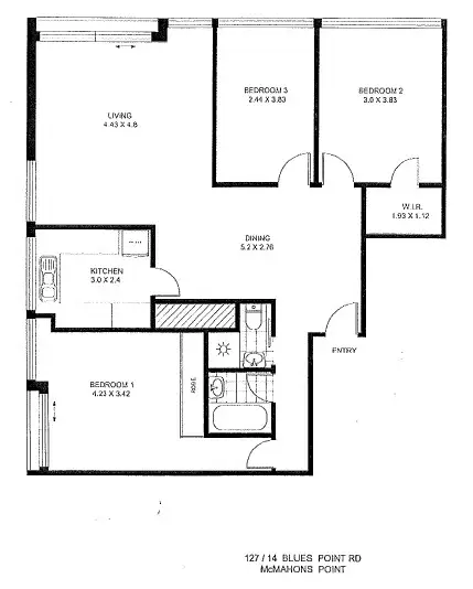 Floorplan of Homely apartment listing, 127/14-28 Blues Point Road, Mcmahons Point NSW 2060