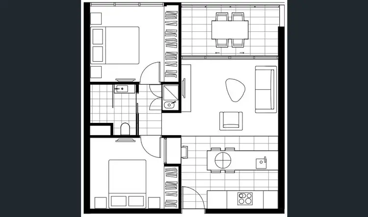 Floorplan of Homely unit listing, 907/855 Stanley Street, Woolloongabba QLD 4102