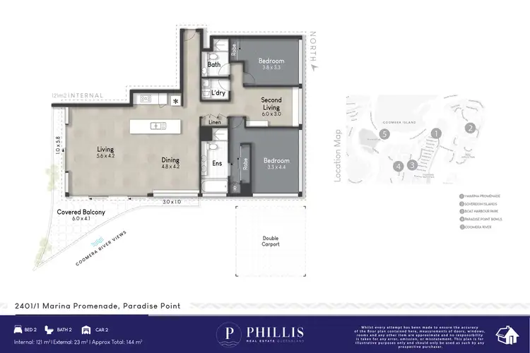 Floorplan of Homely apartment listing, 2401/1 Marina Promenade, Paradise Point QLD 4216