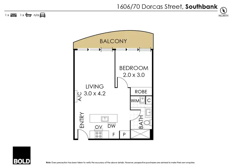 Floorplan of Homely apartment listing, 1606/70 Dorcas Street, Southbank VIC 3006