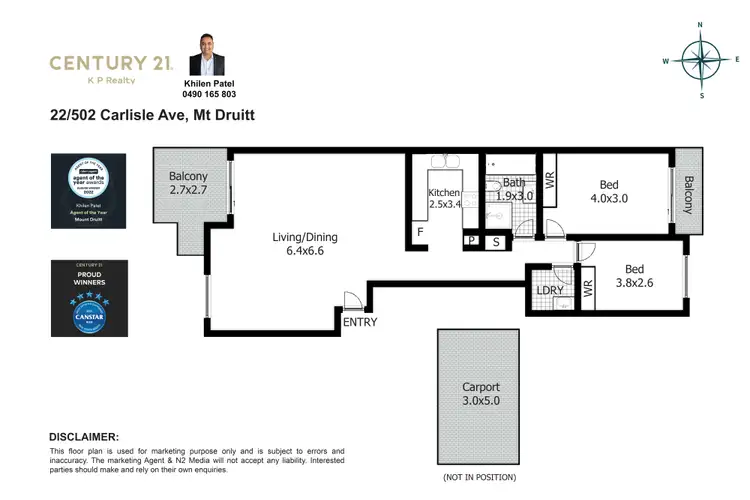 Floorplan of Homely apartment listing, 22/502-514 Carlisle Avenue, Mount Druitt NSW 2770