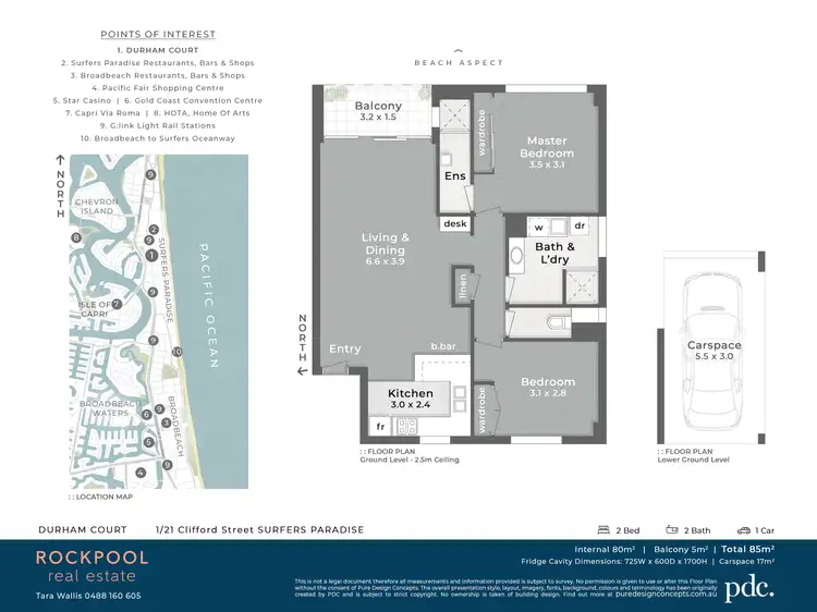 Floorplan of Homely unit listing, 1/21 Clifford Street, Surfers Paradise QLD 4217