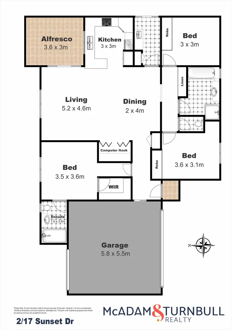 Floorplan of Homely unit listing, 2/17 Sunset Drive, Glenvale QLD 4350