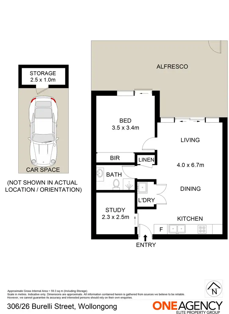 Floorplan of Homely unit listing, 306/26 Burelli Street, Wollongong NSW 2500
