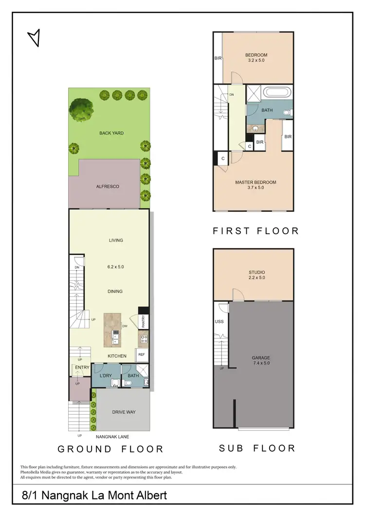 Floorplan of Homely townhouse listing, 8/1 Nangnak Lane, Mont Albert VIC 3127