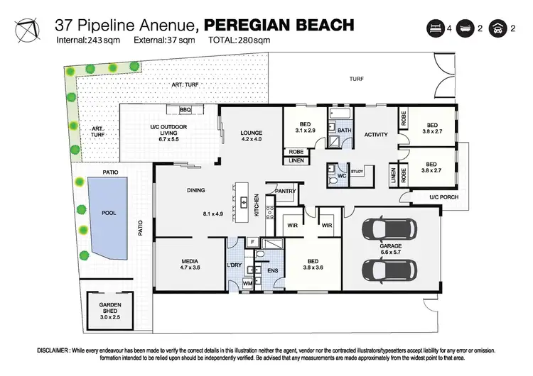 Floorplan of Homely house listing, 37 PIPELINE AVENUE, Peregian Beach QLD 4573