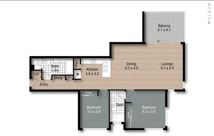 Floorplan of Homely unit listing, 107/60 Riverwalk Avenue, Robina QLD 4226