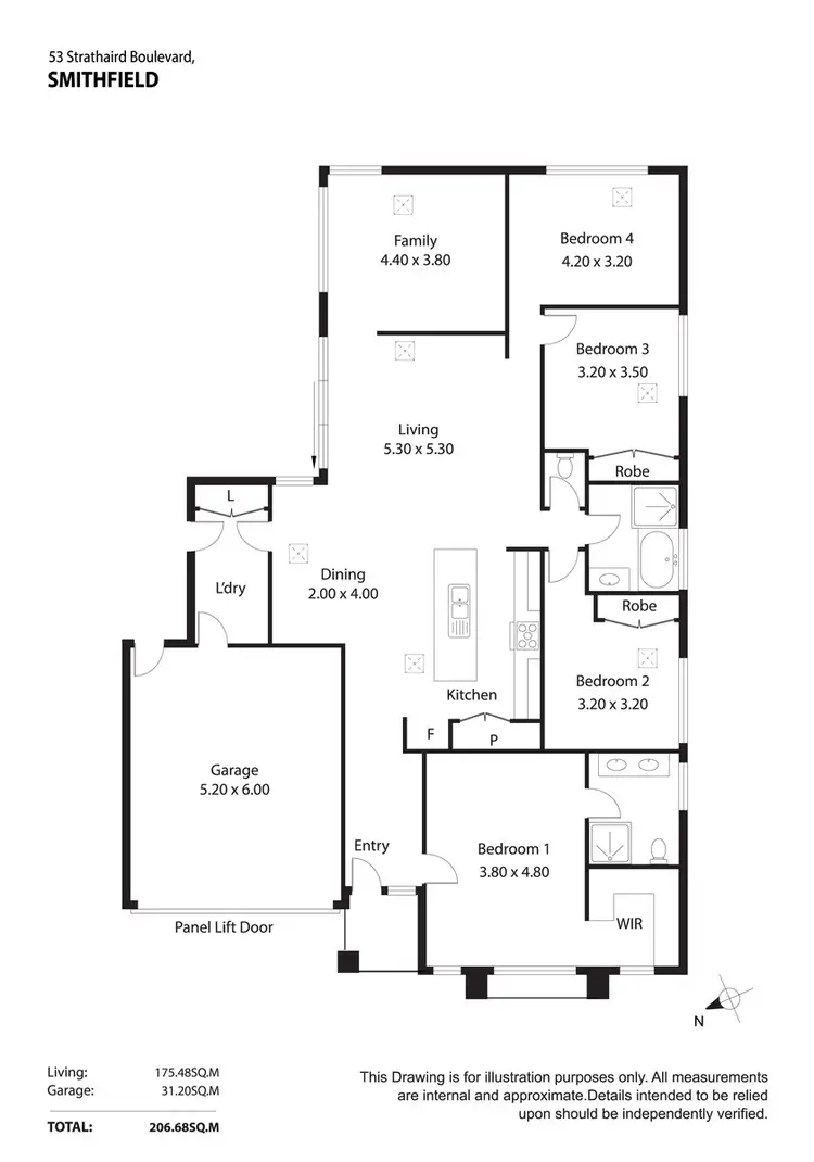 Floorplan of Homely house listing, 53 Strathaird Boulevard, Smithfield SA 5114