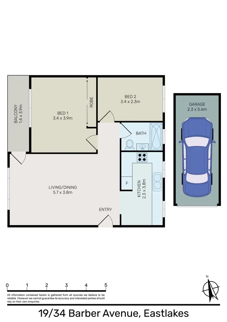 Floorplan of Homely apartment listing, 19/34 Barber Avenue, Eastlakes NSW 2018