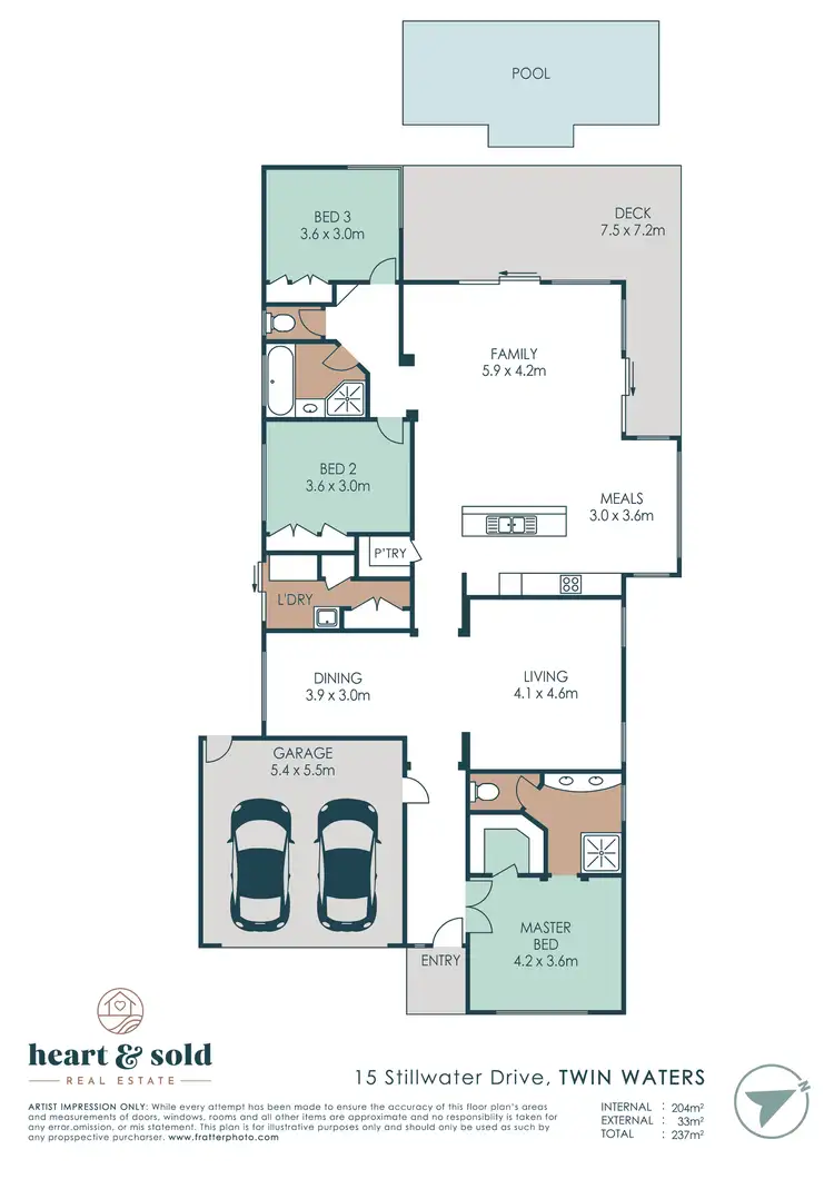Floorplan of Homely house listing, 15 Stillwater Drive, Twin Waters QLD 4564