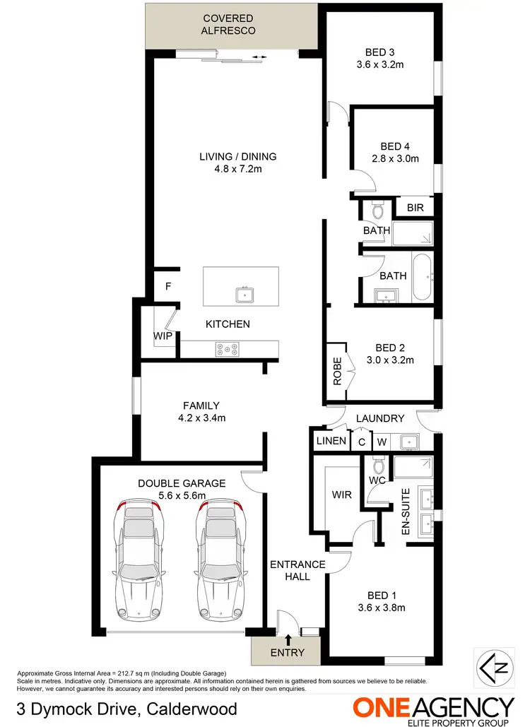 Floorplan of Homely house listing, 3 Dymock Drive, Calderwood NSW 2527