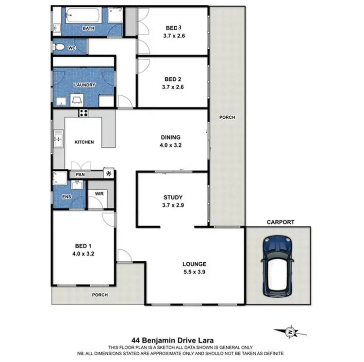 Floorplan of Homely house listing, 44 Benjamin Drive, Lara VIC 3212