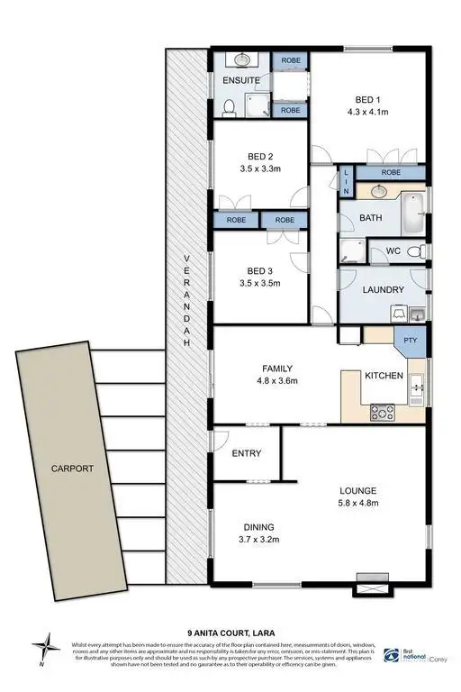 Floorplan of Homely house listing, 9 Anita Court, Lara VIC 3212