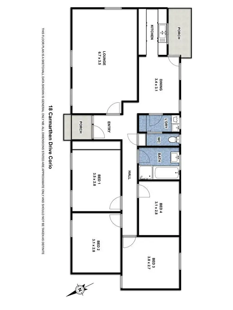 Floorplan of Homely house listing, 18 Carmarthen Drive, Corio VIC 3214