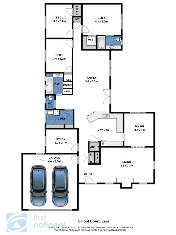 Floorplan of Homely house listing, 6 Foot Court, Lara VIC 3212