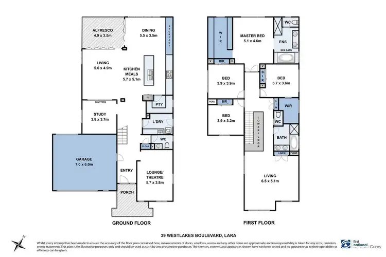 Floorplan of Homely house listing, 39 Westlakes Boulevard, Lara VIC 3212