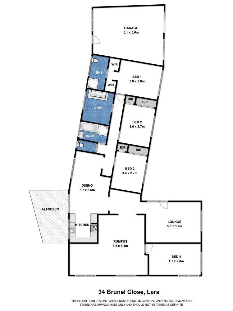 Floorplan of Homely house listing, 34 Brunel Close, Lara VIC 3212