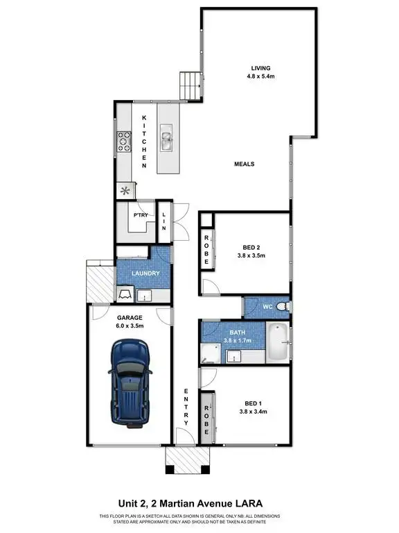 Floorplan of Homely house listing, Unit 2/2 Martain Avenue, Lara VIC 3212