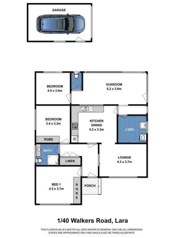 Floorplan of Homely house listing, 1/40 Walkers Road, Lara VIC 3212