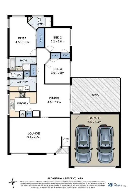 Floorplan of Homely house listing, 54 Cameron Crescent, Lara VIC 3212