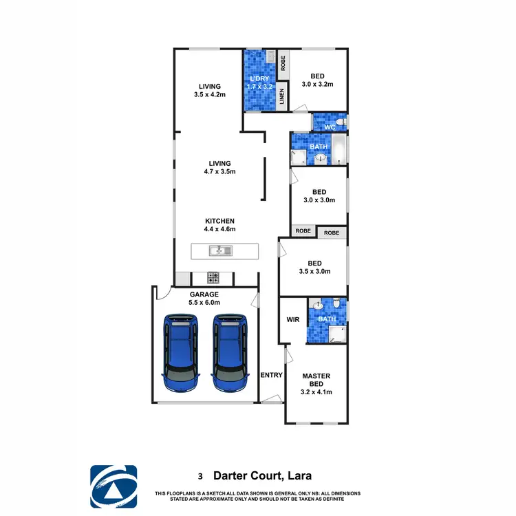 Floorplan of Homely house listing, 3 Darter Court, Lara VIC 3212