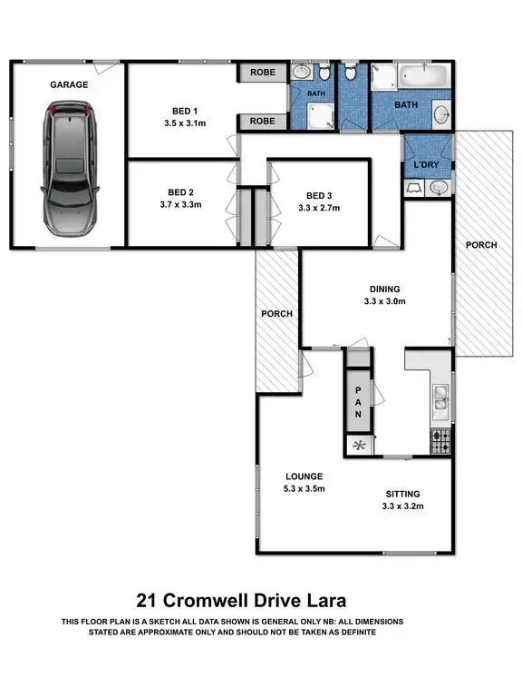 Floorplan of Homely house listing, 21 Cromwell Drive, Lara VIC 3212