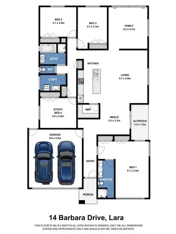 Floorplan of Homely house listing, 14 Barbara Drive, Lara VIC 3212