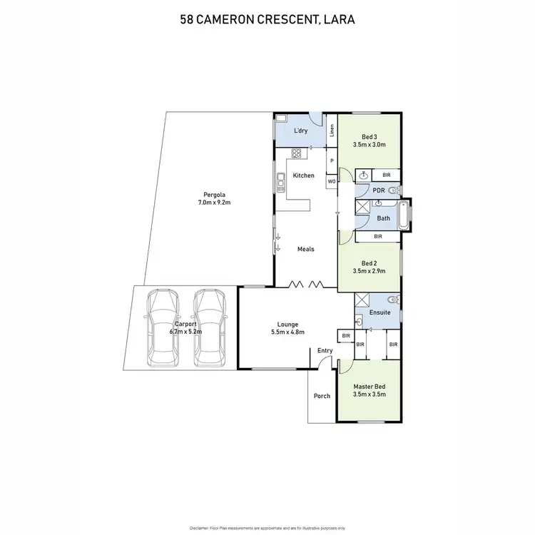 Floorplan of Homely house listing, 58 Cameron Crescent, Lara VIC 3212