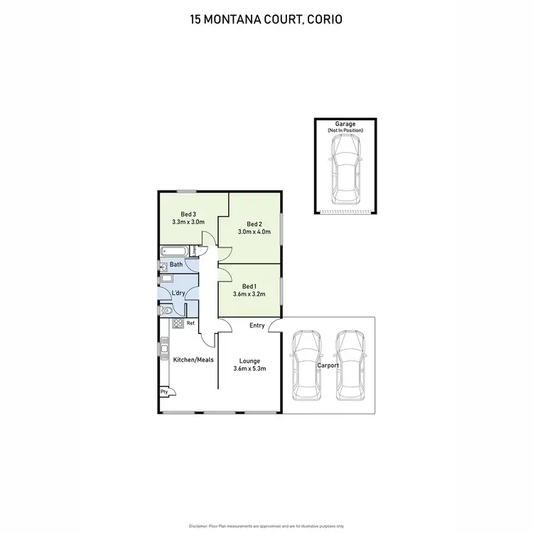 Floorplan of Homely house listing, 15 Montana Court, Corio VIC 3214
