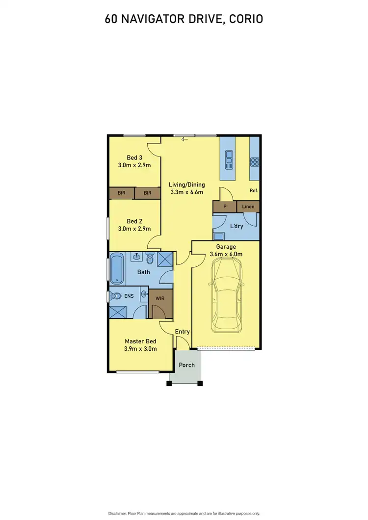 Floorplan of Homely house listing, 60 Navigator Drive, Corio VIC 3214