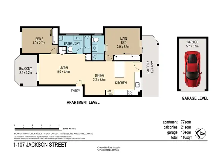 Floorplan of Homely apartment listing, 1/107 Jackson Street, Hamilton QLD 4007