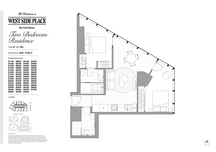Floorplan of Homely apartment listing, 2608D/648 Lonsdale Street, Melbourne VIC 3000