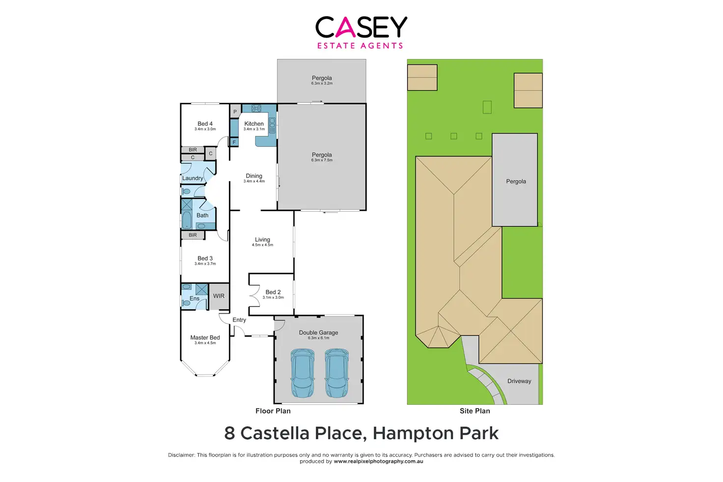 Floorplan of Homely house listing, 8 Castella Place, Hampton Park VIC 3976