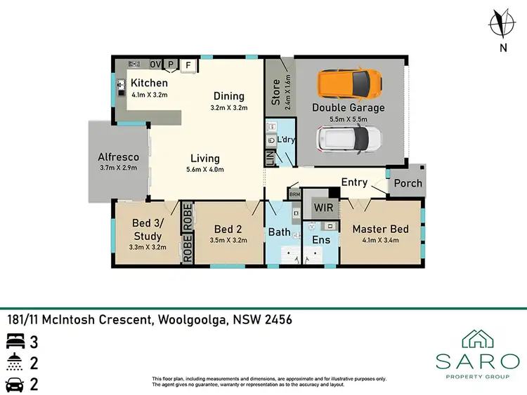 Floorplan of Homely retirement listing, 181/11 McIntosh Crescent, Woolgoolga NSW 2456