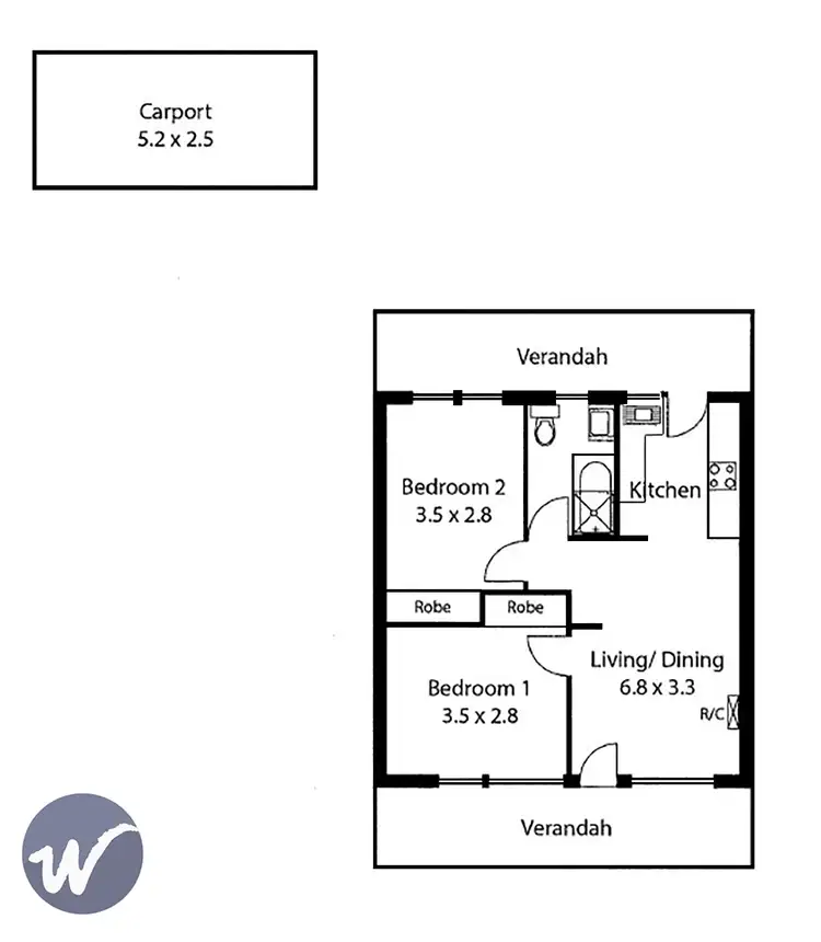 Floorplan of Homely unit listing, 15/17 MacFarlane Street, Glenelg North SA 5045