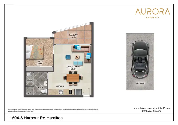 Floorplan of Homely unit listing, 11504/8 Harbour Road, Hamilton QLD 4007