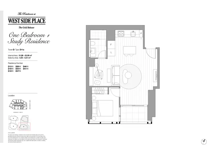 Floorplan of Homely apartment listing, 3011D/648 Lonsdale Street, Melbourne VIC 3000
