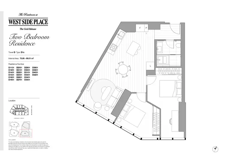 Floorplan of Homely apartment listing, 3001D/648 Lonsdale Street, Melbourne VIC 3000