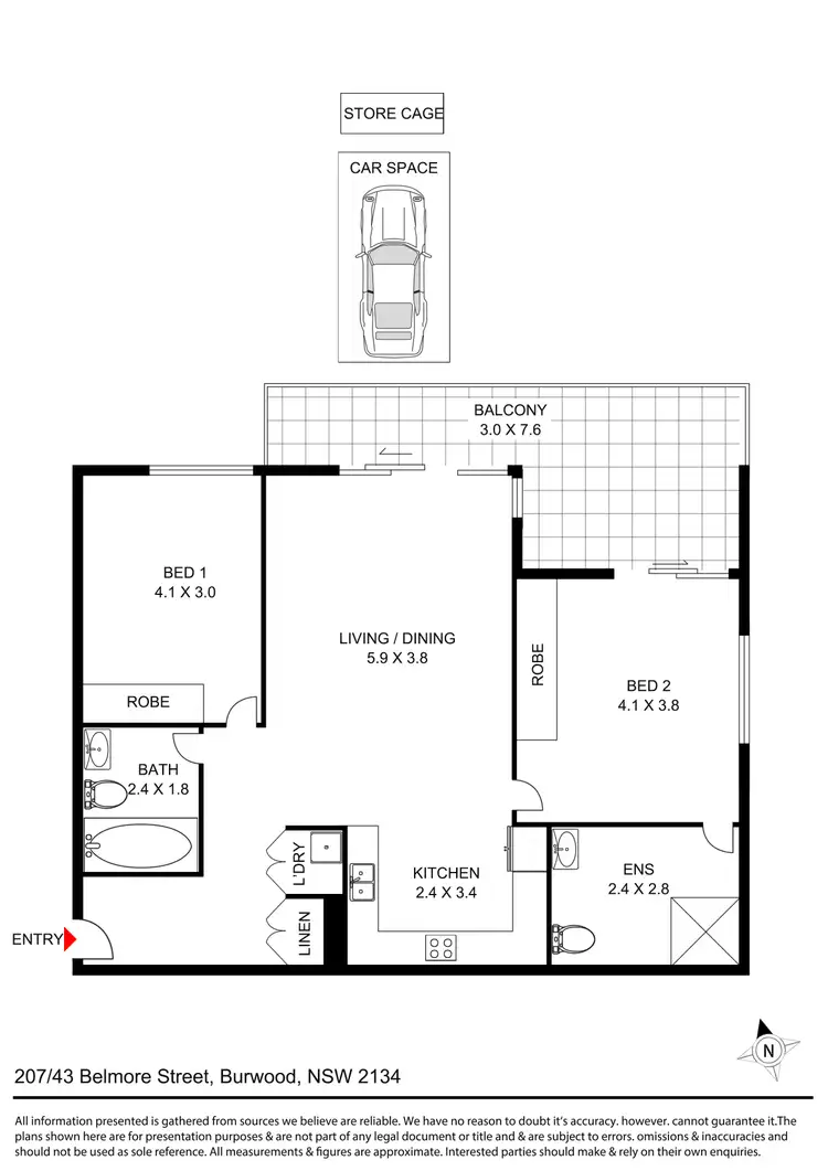 Floorplan of Homely apartment listing, 207/43 Belmore Street, Burwood NSW 2134