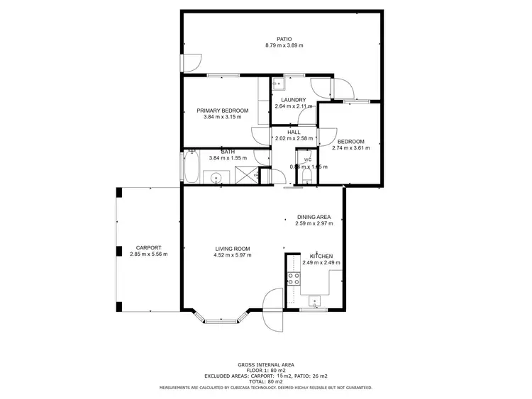 Floorplan of Homely unit listing, 1/43 Piccadilly Street, Piccadilly WA 6430