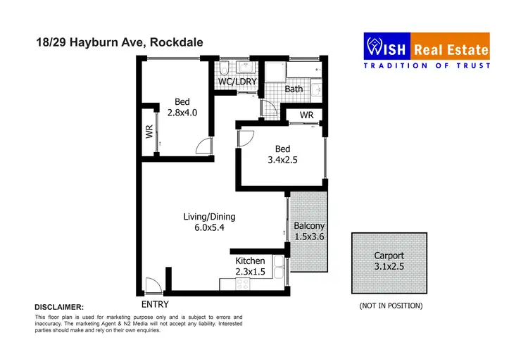 Floorplan of Homely unit listing, 18/29 Hayburn Avenue, Rockdale NSW 2216
