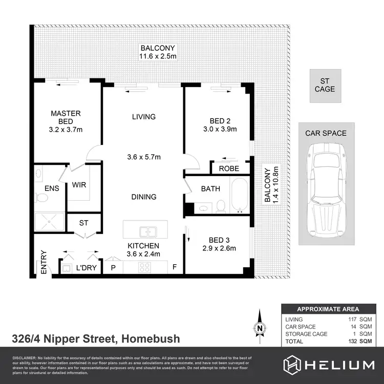 Floorplan of Homely apartment listing, 326/4 Nipper Street, Homebush NSW 2140